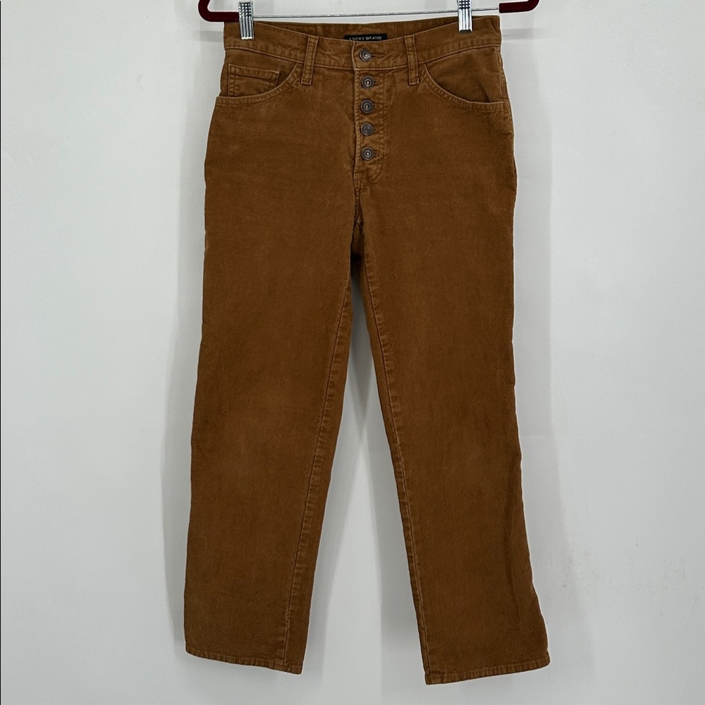 Lucky Brand Mid Rise Authentic Straight Crop Corduroy Jean Size 4